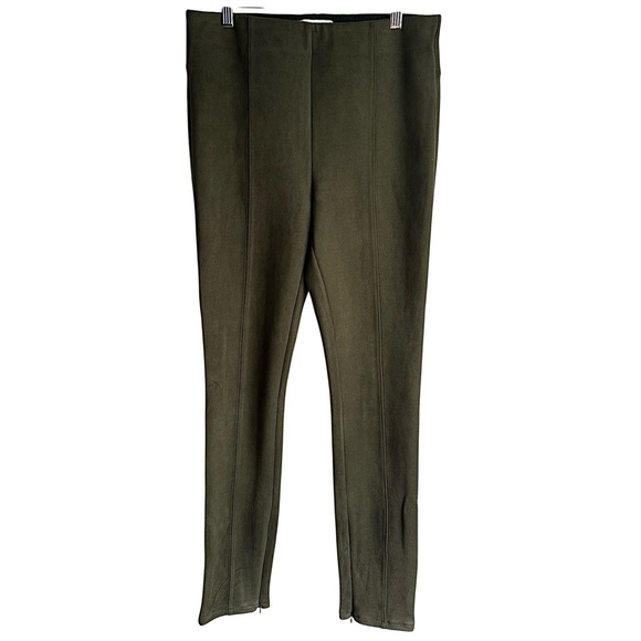 Anthropologie Pants - Anthropologie High Rise Elastic Waist Green Pull On Ankle Zip Leggings 30T NWOT
